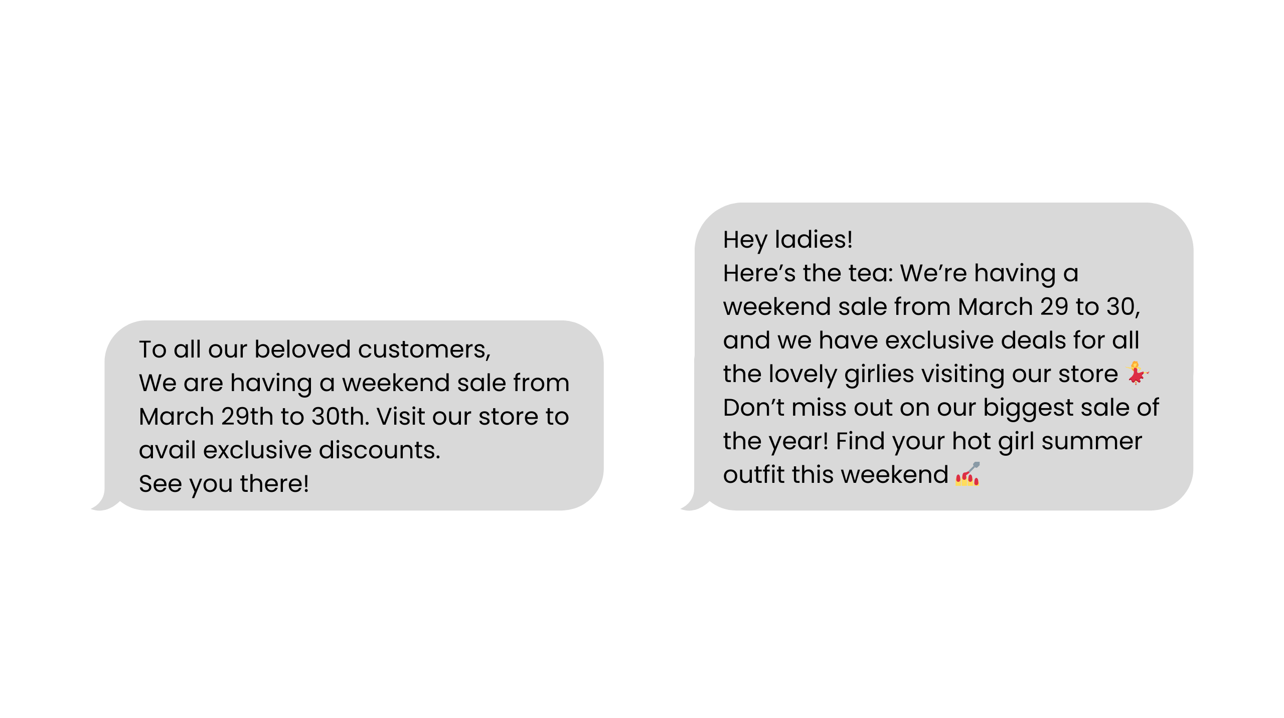 Confusing messaging example