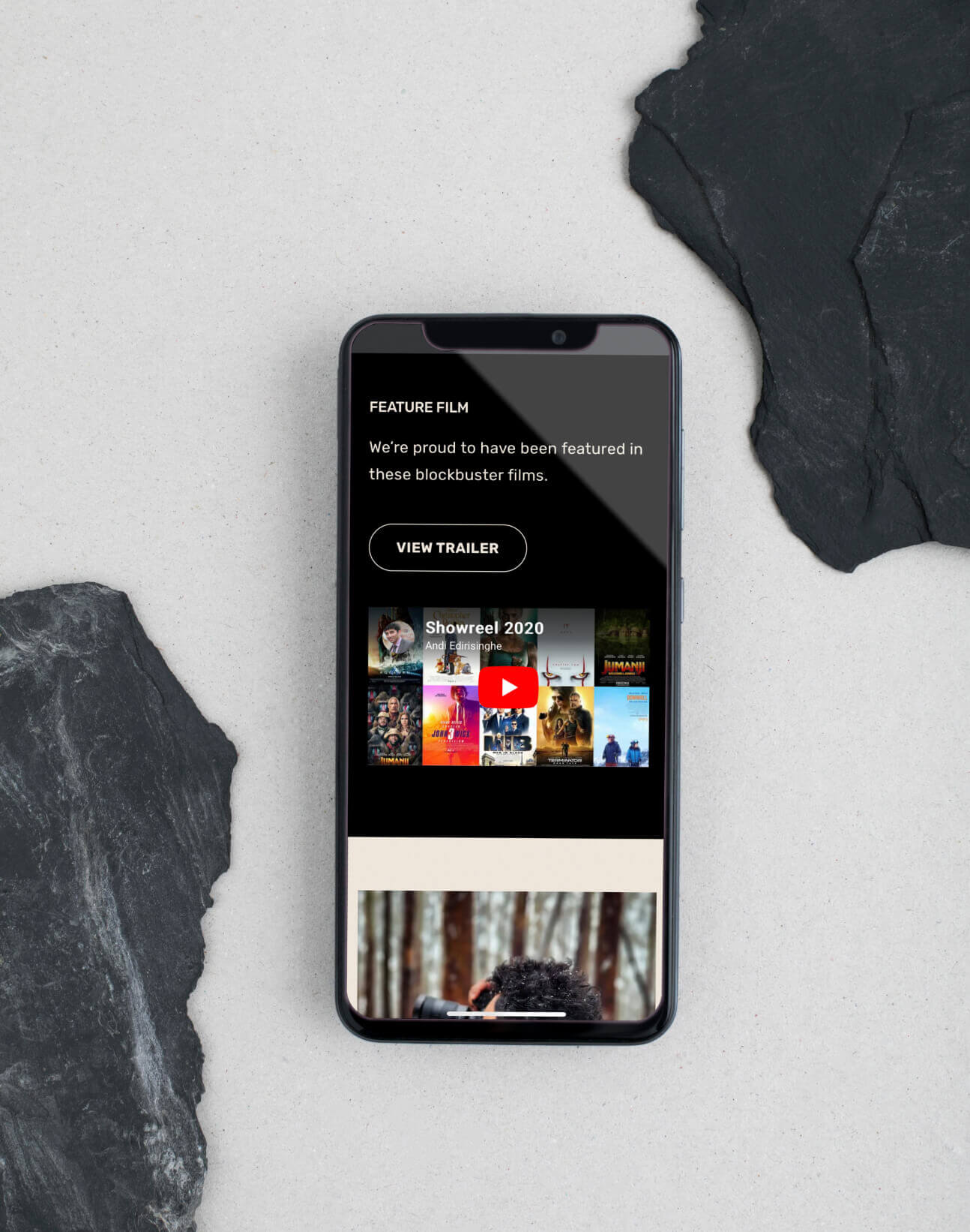 A guy on the move-website-mobile mockup 2