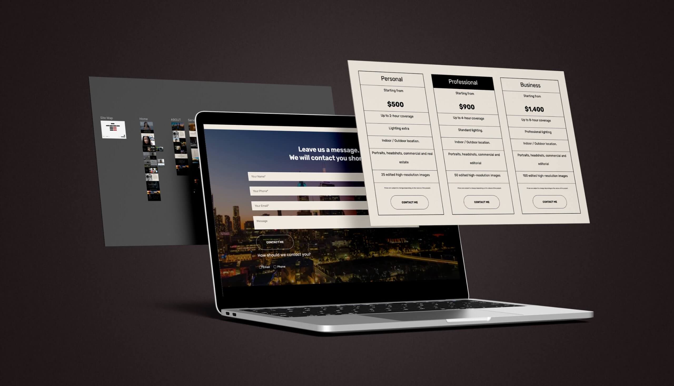 A guy on the move-website-mockup